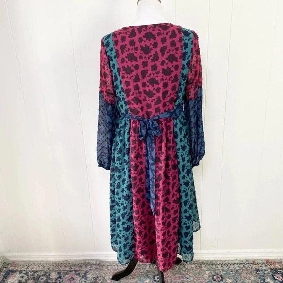 Matilda Jane A Little Party Dress Swiss Dot Color Block Long Sleeve Dress Size S - Picture 3 of 16